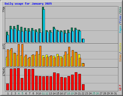 Daily usage for January 2025