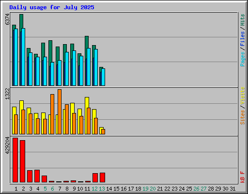 Daily usage for July 2025