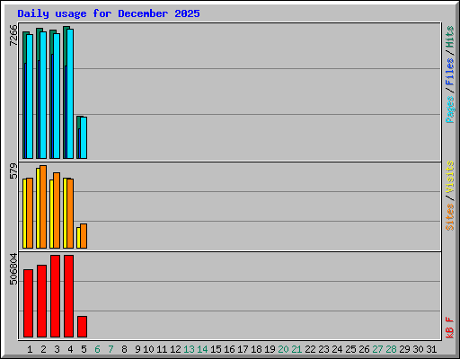 Daily usage for December 2025