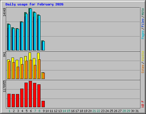 Daily usage for February 2026