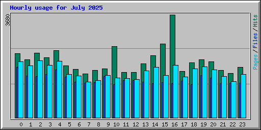 Hourly usage for July 2025