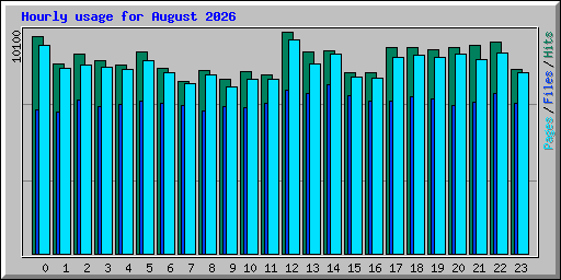 Hourly usage for August 2026